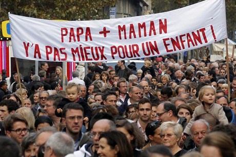 Anti-gay marriage protesters in France